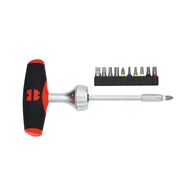 T Handle Screwdriver Set | 10 Pcs with PH2 Bit | 3-Position Adjustment | Max Torque 40 Nm | by Wurth