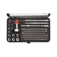 T-Handle Screwdriver Assortment | 21 PCS | Reversible Blades & High-Performance Ratchet | by Wurth