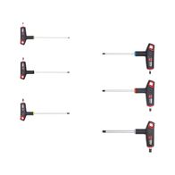 2C T Handle Hex Key Set | 6 Pieces | Asymmetric Grip & Matt Chrome-Plated | by Wurth