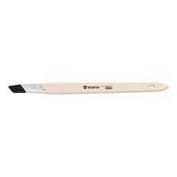 Fine Bristle Brush Slant Fitch | Pure Black China & Polyester Bristles | Stainless Steel Ferrule | by Wurth