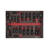 Screwdriver Set 21 Pieces | ORSY System Compatible | Carbon Finish | Non-Slip Handle | by Wurth
