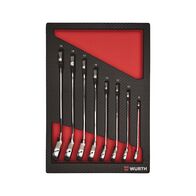 Multi Ratchet Combination Wrench Set | 8 Pieces | Carbon Finish | Compatible with ORSY System | by Wurth