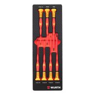 Precision Mechanic's Screwdriver Set VDE | 7 Pieces | VDE Certified | Carbon Finish | by Wurth