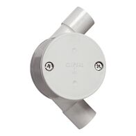 Clipsal - Cable Management, Junction Box, Standard, 20mm I.D, 2 Way Angle Entry - Grey