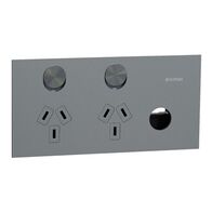 Clipsal Solis T Series Double Switch Power Point | 230V-240V | 10A Rated | Removable Extra Switch | @Each of 1 | by Clipsal