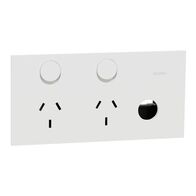 Double Switch Power Point | Removable Extra Switch | Horizontal Mount | 10A | Zen White | @Each of 1 | by Clipsal
