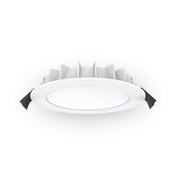10W Flush Lens low profile LED downlight with dimmable driver - Tri-CCT - White