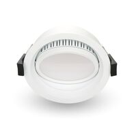 10W Tilt Adjustable LED downlight with dimmable driver - Tri-CCT - White