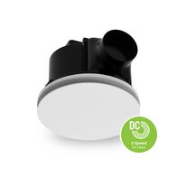 240mm 45W Ducted DC exhaust fan with round white fascia and 3-speed remote control