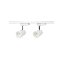 2 x 10W LED Dimmable Adj. Spotlights c/w 1m Track Pack - WH/60deg/WW