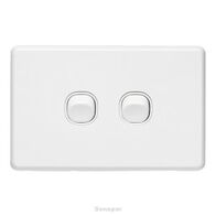 Switch 2 Gang IP66 Horizontal White