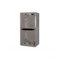 Enclosure Back Box 2 Gang with 2 x 32mm 2 x 25mm Entries Chemical Resistant Grey