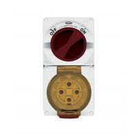 Combination Switched Socket IP66 50A 500V ac 4 Pin Chemical Resistant White