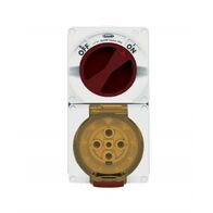 Combination Switched Socket IP66 40A 500V ac 5 Pin Chemical Resistant White