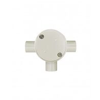 Junction Box Round 3 Way 20mm Shallow Medium Duty PVC Grey