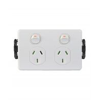 Power Point Switched 2 Gang 10A 250V Easy Fit Bracketless Mounting