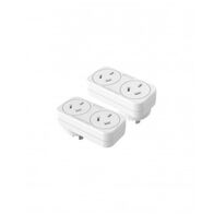 Adaptor Double 10A 230V 240V ac 50Hz 2400W Maximum Load White
