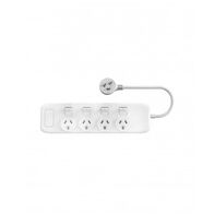 Powerboard Switched 4 Socket Outlets 10A 240V ac 2400W Maximum Load Over Current and Surge Protection White
