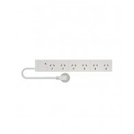 Powerboard Non Switched 6 Socket Outlets 10A 240V ac 2400W Maximum Load Over Current and Surge Protection White