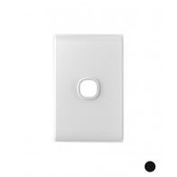Switch Plate Glass Look 1 Gang Less Mechanism Grid and Cover Only White Cover White Grid