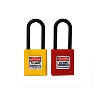 COLOUR CODED PADLOCK, PLASTIC 6.5mm NYLON SHACKLE RED