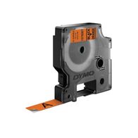 DURABLE STANDARD TAPE, D1 BLACK ON ORANGE, 12mm x 3m