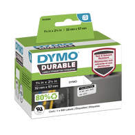 LABEL, DURABLE POLY 57 x 32mm WHITE, [800] ROLL
