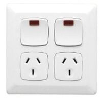 Power Outlet Double 10Amp Neon White | Integrated Neon Indicator | Durable Polycarbonate | by Clipsal
