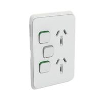 Clipsal Iconic Vertical Twin Switch Skin | Vivid White Finish | UV Resistant & Clip-On Design | @1 by Clipsal
