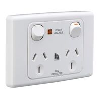 Combination 2G Double Power Point | Extra Switch | Modern Slimline Design | White Electric Finish | @Pack of 1 | by Clipsal