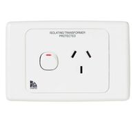Medical-Grade Single Power Point with Switch | Double Pole Safety | IP20 Rated | White Finish | @Pack of 1 | by Clipsal