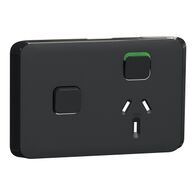 Skin Socket Switch Horizontal Single with Extra Switch | 10A Rated | Iconic Black Finish | @Pack of 1 | by GAF
