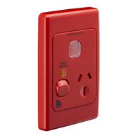 1 Gang Vertical Red Power Point | 10A Rated | IP20 Indoor Use | by Clipsal