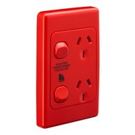 ML2025VD Socket Outlet Red | 10A Rated Current | Double Power Point | Flush Mount | @Pack of 1 | by Clipsal