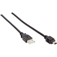 CABLE,  MALE/MALE  3M00  USB A/MINI   BK