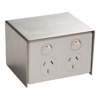 Floor Box Stainless Steel | IP20 Rated | Accommodates 4 Modules | Brushed Finish | @Pack of 1 | by Clipsal