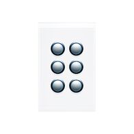 6 Gang Push Button LED Switch | Integrated LED Indicators | Modern Design | by Clipsal