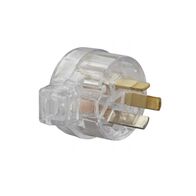 3 Pin Piggyback Plug Transparent | 250V AC | 10A Current | Durable Polycarbonate | @Pack of 1 | by Clipsal