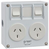 Comb Surf 2G Metal 3Pin Socket | 10A Rated | Surface Mount Design | Metallic Finish | @Pack of 1 | by Clipsal