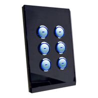6 Key Input Glass Facia Black | Touch-Sensitive Keys | LED Indicators | by Clipsal