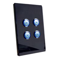 Key Input 4G Black Glass | 4-Gang Touch-Sensitive Keypad | LED Indicators | by Clipsal