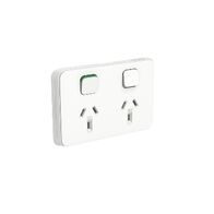 Double Socket Solid Edge | Durable Design | Bulk Pack of 50 | by Clipsal