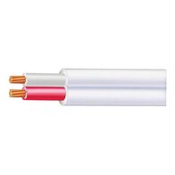 10mm Twin Active Flat Cable | Red & White Cores | Durable PVC Sheath | 100 Metre Drum | @M of 100 | by Electra Cables