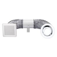 Shower Light & Exhaust Kit 150mm Inline Fan 10W LED White Ventair
