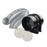 Air Transfer Kit 150mm Inline Fan 6m Duct White Ventair