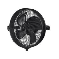 TILT360 43cm Wall Drum Fan 4 Blade 3 Speed 180W Black Ventair
