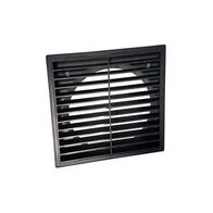 150mm Standard Square Fixed Louvre Grille Black Ventair