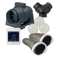 Heat Transfer Kit 2 Room Inline Fan Branch Take Off White Ventair
