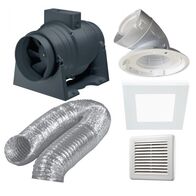Premium Inline Exhaust Kit Square Tri CCT LED White Ventair