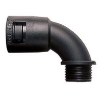 90 Degree Swivel Conduit Fitting M25 28mm IP66 Black Adaptaflex